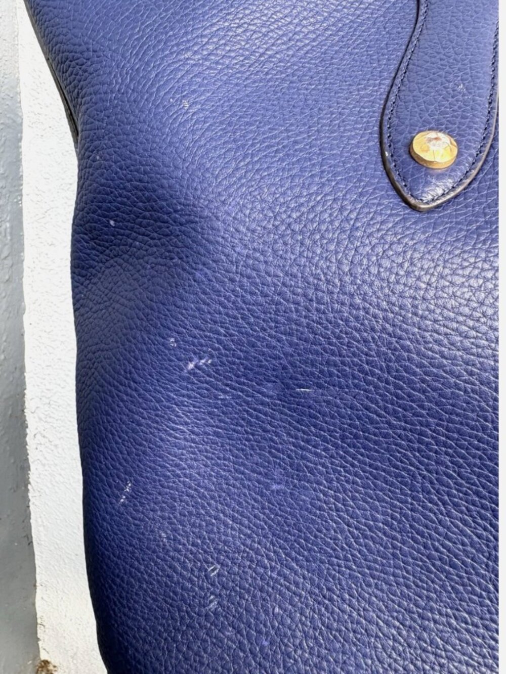 ANNABEL INGALL Isabella Tote in DEEP BLUE size LARGE -- Luxury Leather Bag! - Picture 7 of 13